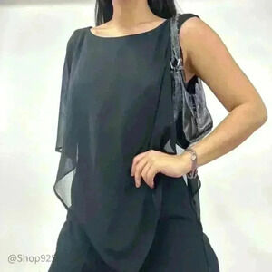 Le Chateau Black Inverted V Jumpsuit